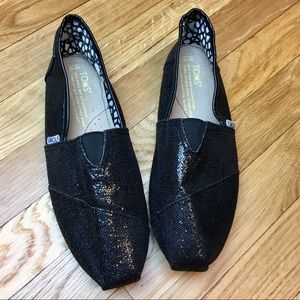 Black Glitter Toms